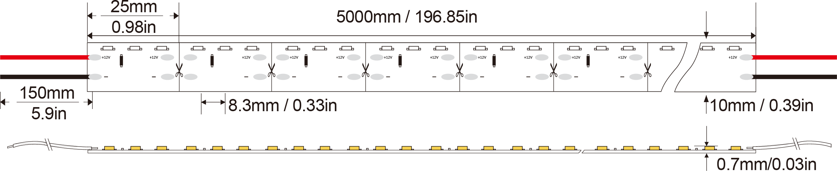 3014 Side View-120D-10MM-12V Technical Specifications