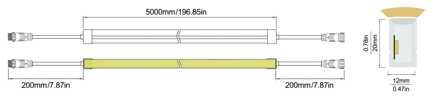 侧发光-L:12X20 FA Technical Specifications