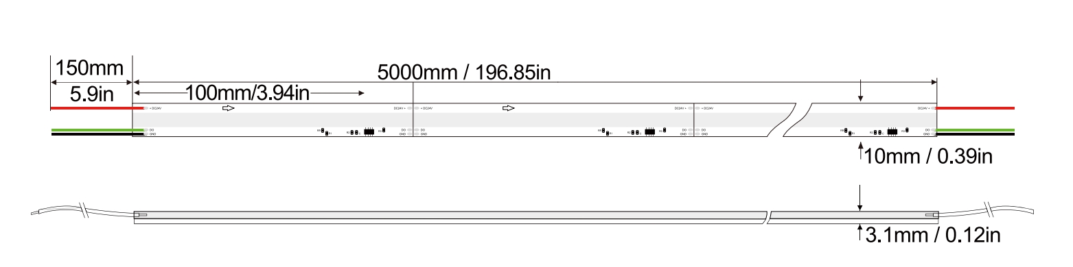RGB幻彩系列:COB-720D-10MM-24V Technical Specifications